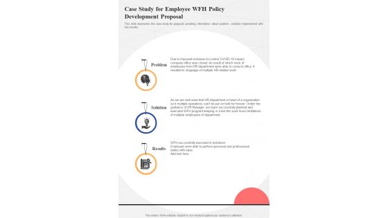 Case Study For Employee WFH Policy Development One Pager Sample Example Document