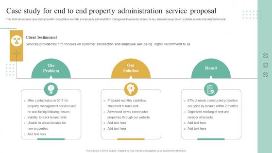 Case Study For End To End Property Administration Service Proposal Ppt Slides Template