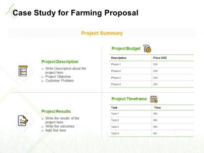 Case study for farming proposal ppt powerpoint presentation slides portfolio