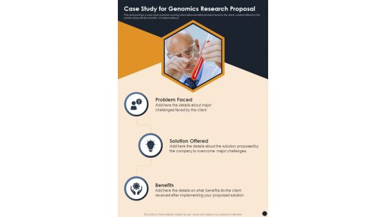Case Study For Genomics Research Proposal One Pager Sample Example Document