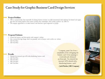 Case study for graphic business card design services ppt outline