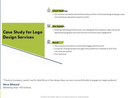 Case study for logo design services ppt powerpoint presentation file formats
