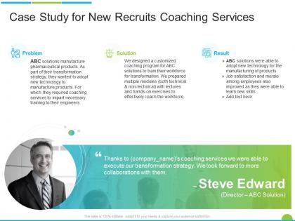Case study for new recruits coaching services ppt powerpoint presentation styles graphics tutorials