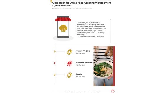 Case Study For Online Food Ordering Management System Proposal One Pager Sample Example Document