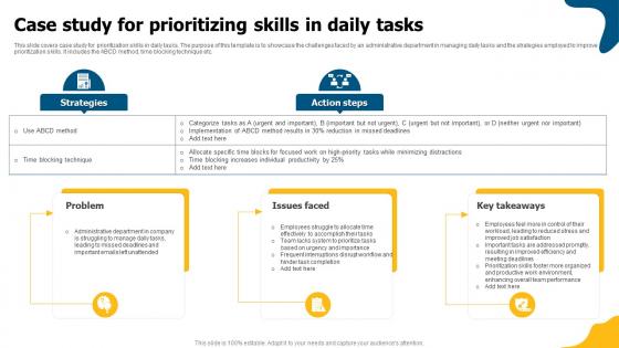 Case Study For Prioritizing Skills In Daily Tasks