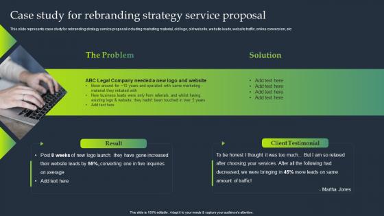 Case Study For Rebranding Strategy Service Proposal Professional Business Branding Services Proposal