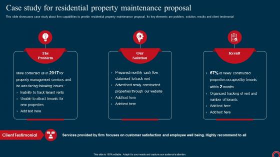 Case Study For Residential Property Maintenance Proposal Ppt Clipart