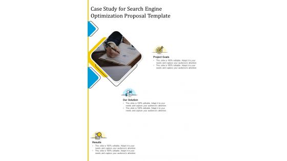 Case Study For Search Engine Optimization Proposal Template One Pager Sample Example Document