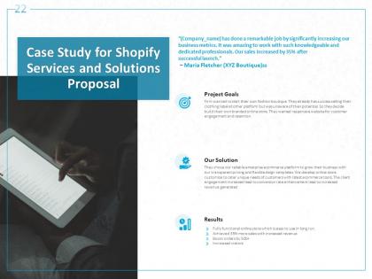 Case study for shopify services and solutions proposal ppt powerpoint presentation