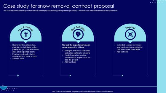 Case Study For Snow Removal Contract Snow Plowing Services Contract Proposal