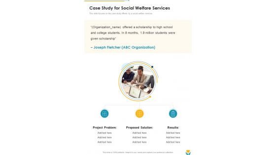 Case Study For Social Welfare Services One Pager Sample Example Document