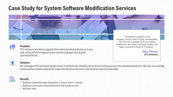 Case study for system software modification services ppt slides icon