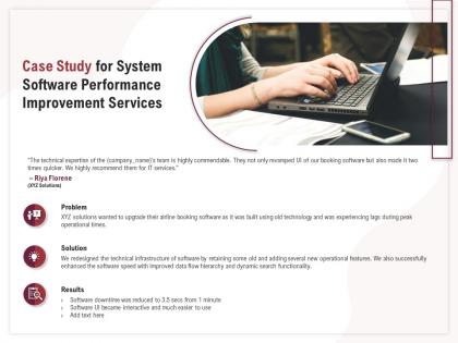 Case study for system software performance improvement services ppt infographics