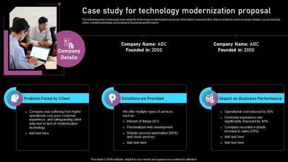 Case Study For Technology Modernization Proposal Ppt File Portfolio