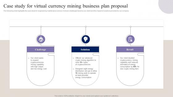 Case Study For Virtual Currency Mining Business Plan Proposal Ppt Powerpoint Presentation Visuals