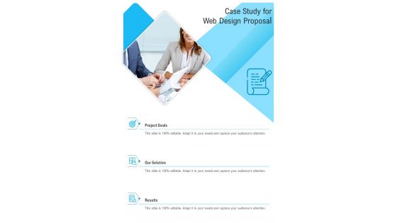 Case Study For Web Design Proposal One Pager Sample Example Document