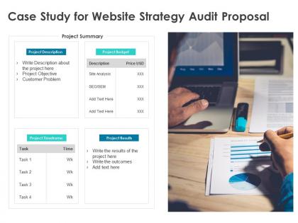 Case study for website strategy audit proposal ppt powerpoint presentation styles example