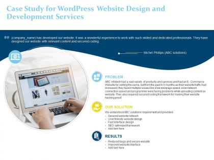 Case study for wordpress website design and development services ppt powerpoint outfit