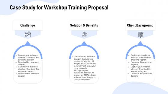 Case study for workshop training proposal ppt powerpoint presentation ideas deck