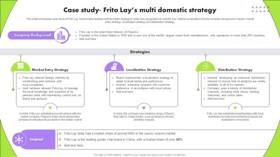 Case Study Frito Lays Multi Domestic Strategy Multinational Strategy For Organizations Strategy SS