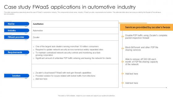 Case Study Fwaas Applications In Automotive Industry Firewall Virtualization