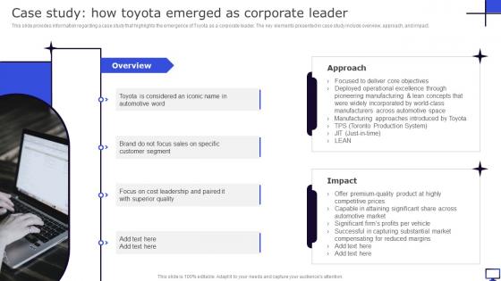 Case Study How Toyota Emerged As Corporate Leader Winning Corporate Strategy For Boosting Firms