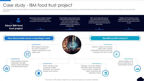 Case Study Ibm Food Trust Project Complete Guide To Blockchain In Cloud BCT SS V