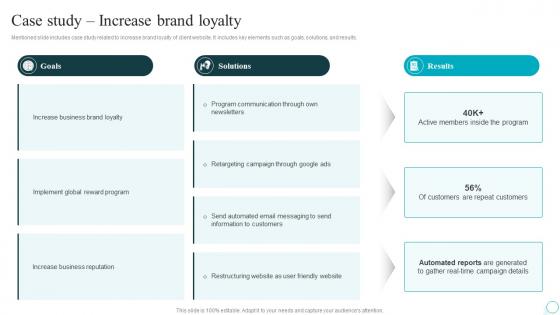 Case Study Increase Brand Loyalty Strategic Guide For Web Design Company