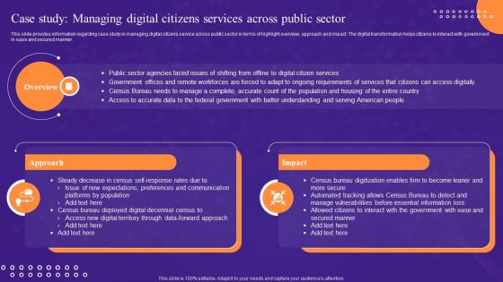 Case Study Managing Digital Citizens Services Leadership Playbook For Digital Transformation