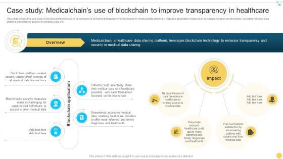 Case Study Medicalchains Use Of Blockchain To Improve Transparency In Healthcare BCT SS