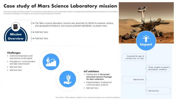 Case Study Of Mars Science Laboratory Mission Extending IoT Technology Applications IoT SS