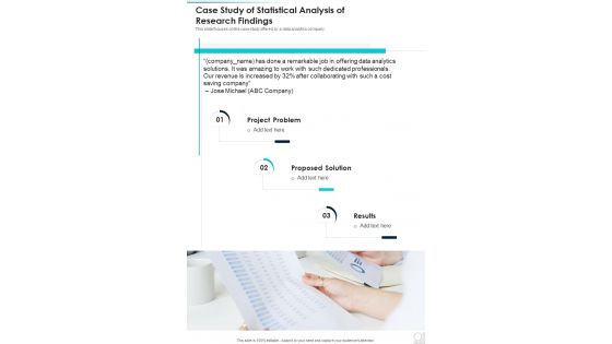 Case Study Of Statistical Analysis Of Research Findings One Pager Sample Example Document