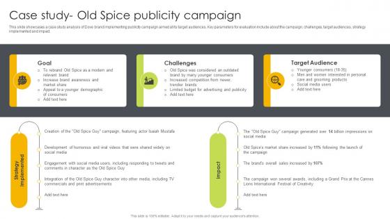 Case Study Old Spice Publicity Campaign Ways To Generate Publicity Strategy SS