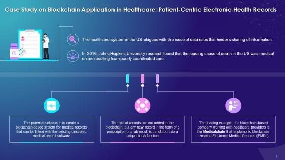 Case Study On Blockchain Application In Healthcare With Patient Centric Electronic Health Records Training Ppt