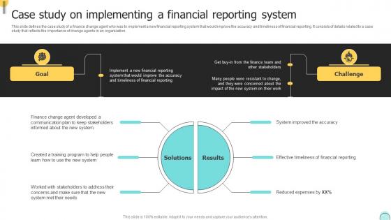 Case Study On Implementing A Financial Reporting Changemakers Catalysts Organizational CM SS V