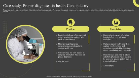 Case Study Proper Diagnoses In Health Care Industry Dark Data And Its Utilization