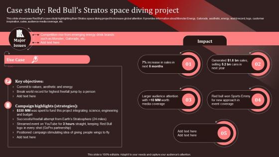 Case Study Red Bulls Stratos Space Diving Project Nike Emotional Branding Ppt Elements
