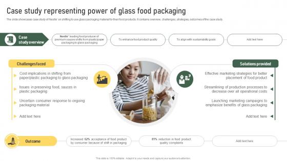 Case Study Representing Power Of Glass Food Packaging Strategic Food Packaging