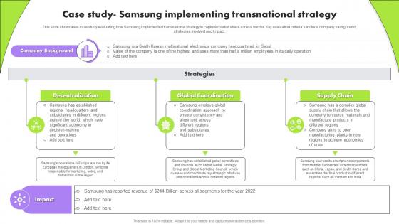 Case Study Samsung Implementing Transnational Multinational Strategy For Organizations Strategy SS