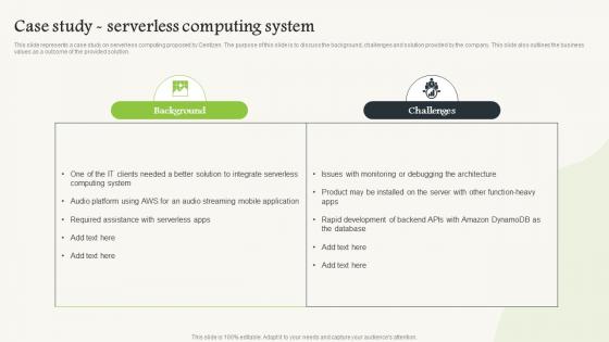 Case Study Serverless Computing V2 System Ppt Ideas Infographic Template