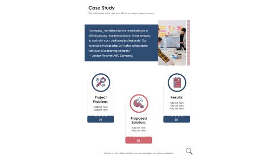 Case Study Survey Research One Pager Sample Example Document
