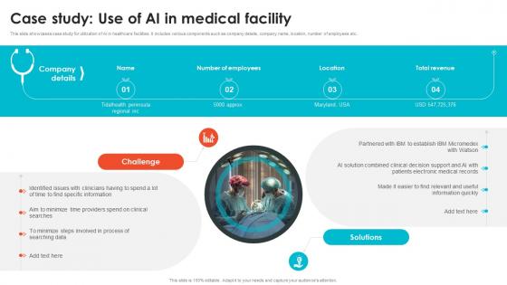 Case Study Use Of AI In Medical Facility Embracing Digital Transformation In Medical TC SS