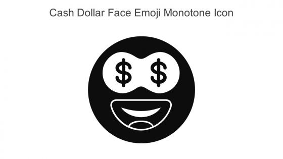 Cash Dollar Face Emoji Monotone Icon In Powerpoint Pptx Png And Editable Eps Format