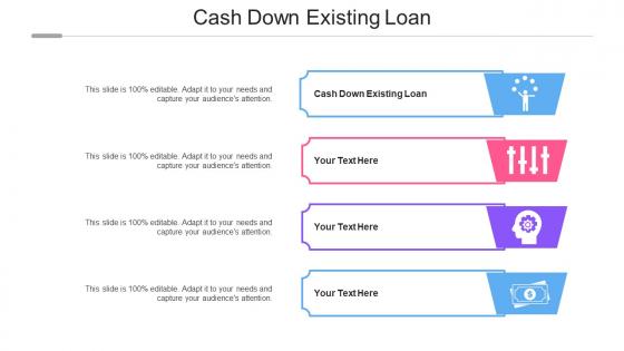 Cash Down Existing Loan Ppt Powerpoint Presentation Styles Example Topics Cpb