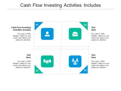 Cash flow investing activities includes ppt powerpoint presentation portfolio design ideas cpb