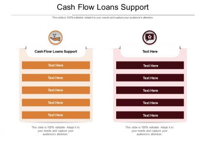Cash flow loans support ppt powerpoint presentation portfolio pictures cpb