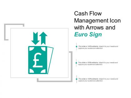 Cash flow management icon with arrows and euro sign