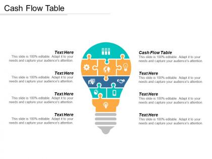 Cash flow table ppt powerpoint presentation gallery slides cpb