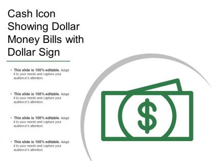 Cash icon showing dollar money bills with dollar sign