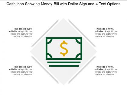 Cash icon showing money bill with dollar sign and 4 text options